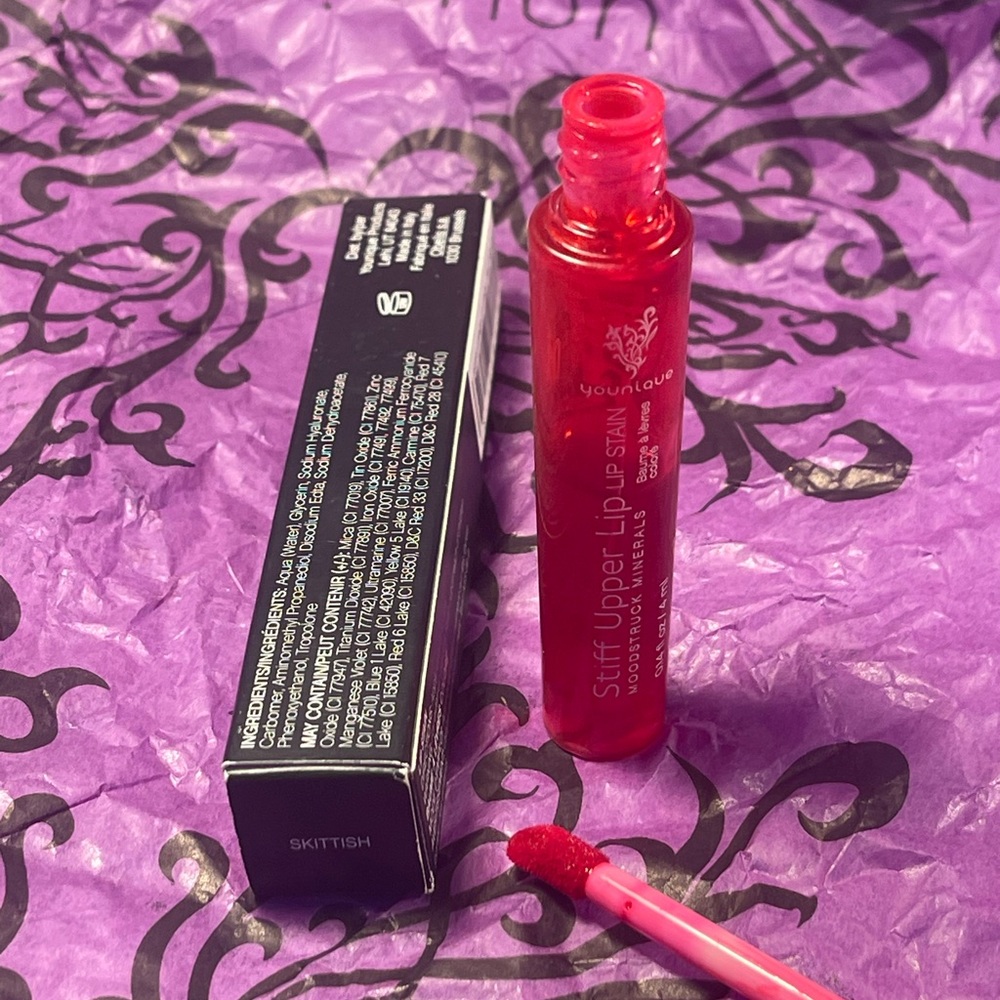 Younique Stiff Upper Lip lip stain - skittish.